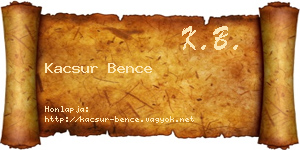 Kacsur Bence névjegykártya